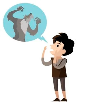 Peter and the wolf tale character Stock Illustration