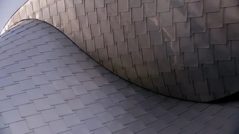Peter B Lewis Building - Gehry Design Detail Pan to Left Stock Footage 89944809