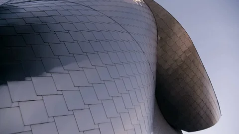 Peter B Lewis Building - Gehry Design Detail 2 Pan to Left Stock Footage 89944815