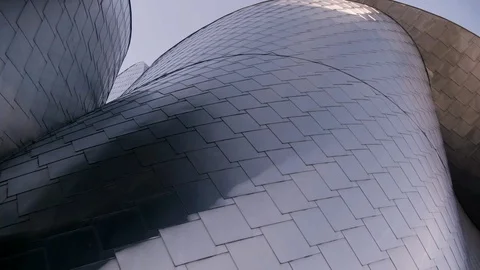 Peter B Lewis Building - Gehry Design Detail 3 Pan to Right Stock Footage 89944823
