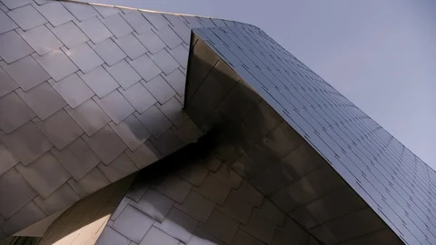 Peter B Lewis Building - Gehry Design Detail 5 Tilt down to right Stock Footage 89944833