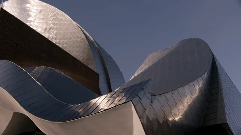 Peter B Lewis Building - Gehry Design Roof Pan off to Right Stock Footage 89944842
