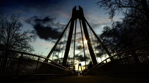 The Peter Defazio Bridge at Night Stock Photos