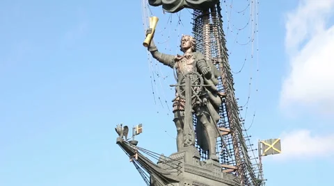 Peter the Great Statue Stock Footage 44754013