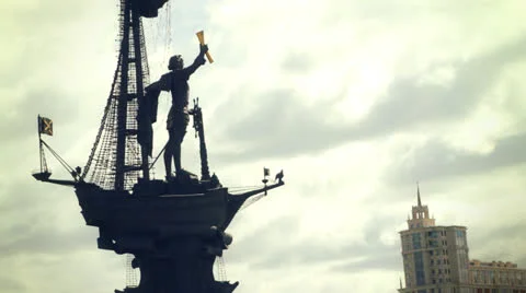 Peter The Great Statue - Moscow Stock Footage 23734083