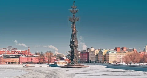 Peter the Great Statue, Moscow Stock Footage 88396837