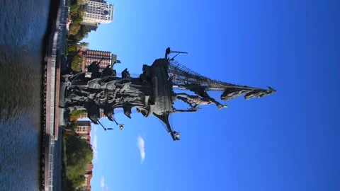 Peter the Great Statue in Moscow Stock Footage 261733055