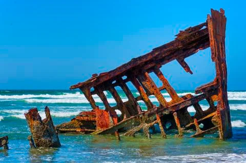 Peter Iredale Ship Wreck Stock Photos