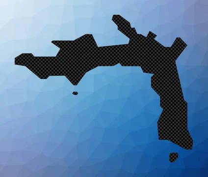 Peter Island geometric map. Stencil shape of Peter in low poly style. Radia.. 스톡 일러스트