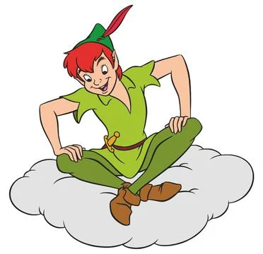 Peter pan  Neverland flying boy Stockillustratie