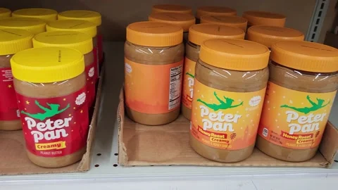 Peter Pan Peanut Butter Container Stock Footage 211403740