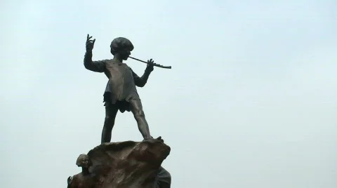 Peter Pan statue Stock Footage 67976