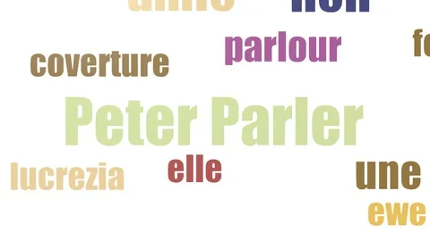 Peter Parler Tag Cloud Animated Isolated 스톡 동영상 107234617