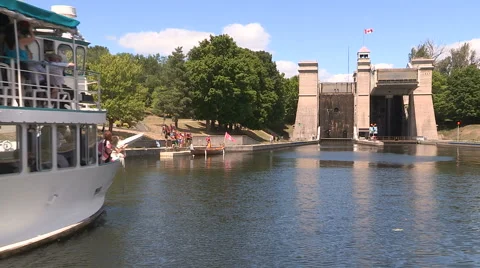 Peterborough lift lock in Canada Stock Footage 65819552