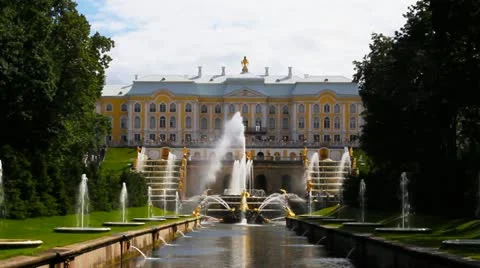 PETERHOFF PALACE FOUNTAINS Stock Footage 12466972