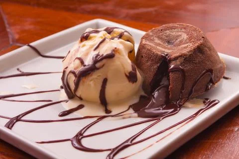 Petit Gateau Dessert 스톡 사진