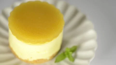 Petite Mango Cheesecake Stock Footage 235267123