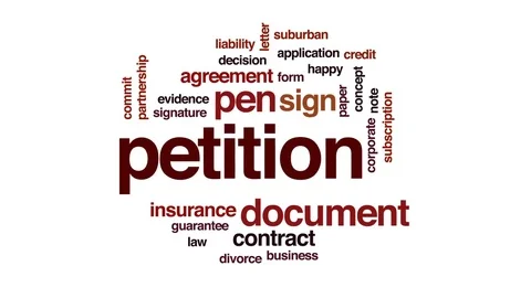 Petition animated word cloud, text design animation. Stock Footage 78147074