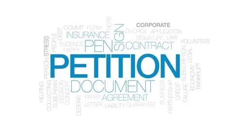 Petition animated word cloud, text design animation. Kinetic typography. Stock Footage 79048735