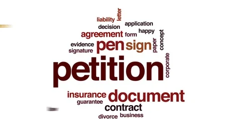 Petition animated word cloud, text design animation. Stock Footage 79290929