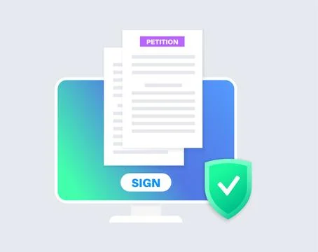 Petition signing process Stock Illustration