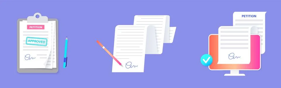 Petition signing process イラスト素材