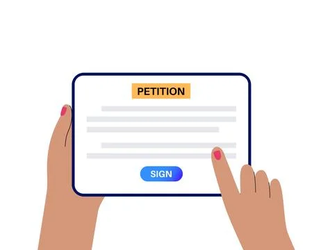Petition signing process Stock Illustration