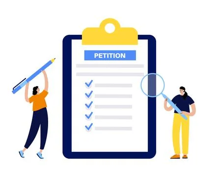 Petition signing process Stock Illustration