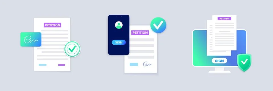 Petition signing process Illustrazione stock