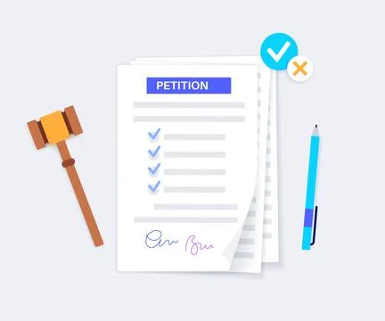 Petition signing process Stock Illustration