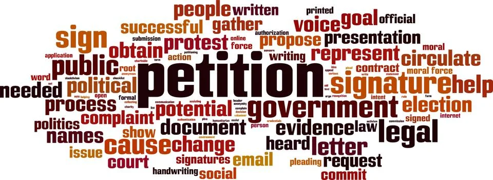 Petition word cloud Stock Illustration