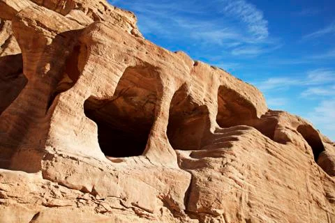 Petra caves Foto stock