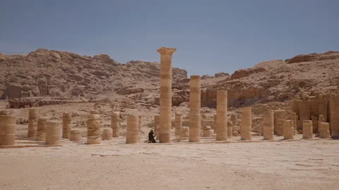 Petra Great Temple Stock Footage 230218554