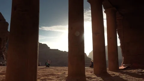 Petra from inside, columns Video stock 83446514
