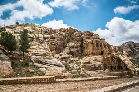 Petra Jordan Mountains view Stock Photos