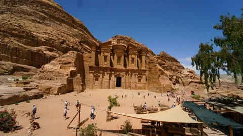 Petra Monastery 8K Daytime Timelapse – Ancient Nabatean Architecture Stock Footage 321357194