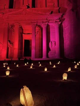 Petra at night Stock Photos