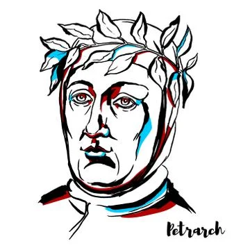 Petrarch Portrait Stock Illustration