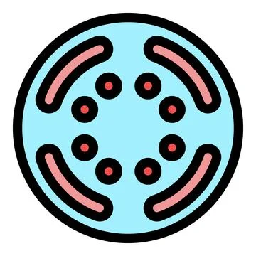 Petri dish with agar and growing bacteria colonies forming specific pattern Stock Illustration