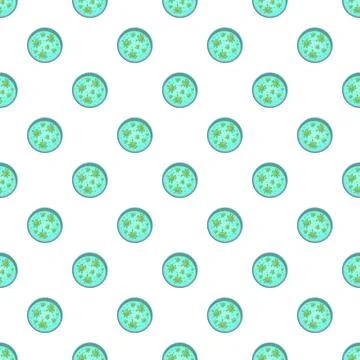 Petri dish bacteria pattern seamless background science Stock Illustration
