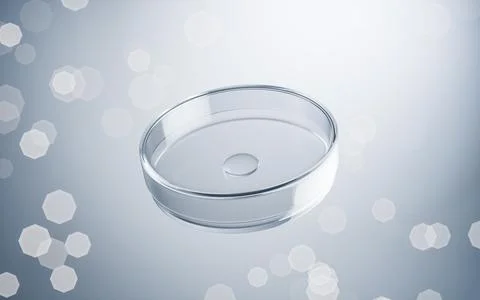 Petri dish with blue background, 3d rendering. Stock Illustration