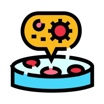 Petri dish experiment developing scientific research process icon Stock Illustration