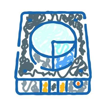 Petri dish experiment doodle science research icon Stock Illustration