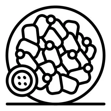 Petri dish with growing bacteria and virus cells under microscope Stock Illustration