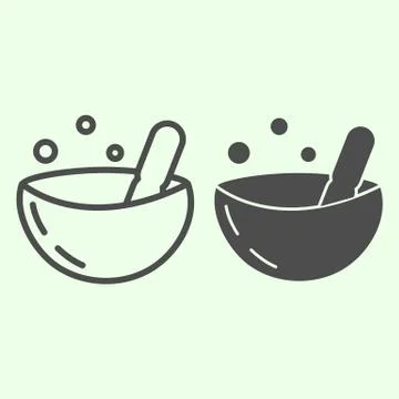 Petri dish line and solid icon. Bacteriology analysis in laboratory plate Stock Illustration