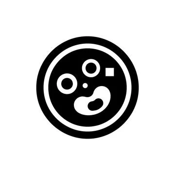Petri Dish with Microscopic Cells Science Icon Stock Illustration