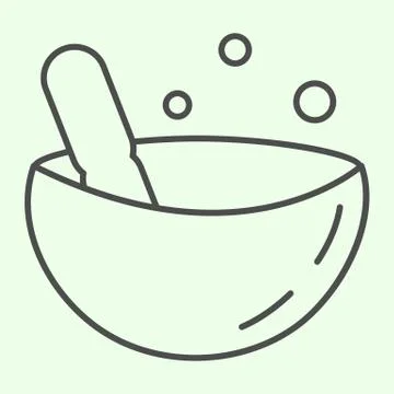 Petri dish thin line icon. Bacteriological analysis in scientific lab plate Stock Illustration
