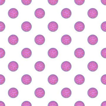 Petri dishes with bacteria pattern on white background Stock Illustration