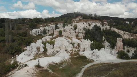 Petrified Wedding or Stone Wedding beautiful formations, Bulgaria Stock Footage 97400629