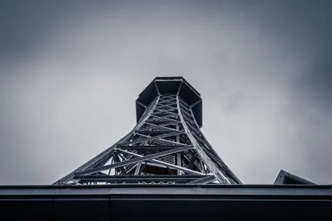 Petrin tower in cloudy day Stock Photos